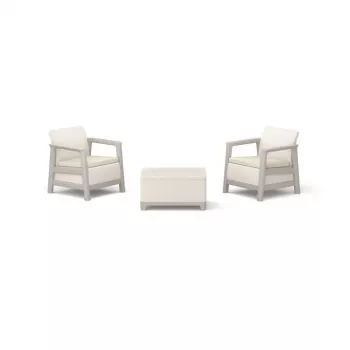 Zestaw mebli ogrodowych KETER Scandi Linea Balcony Set, kolor kamykowy szary/jasny beż