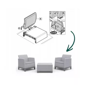 KETER Zestaw mebli ogrodowych Scandi Forma Balcony Set jasnoszary/ciepły szary stalowy