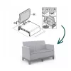 KETER Sofa ogrodowa dwuosobowa Scandi Form 2 Seater Sofa jasnoszara/ciemnoszara stalowa