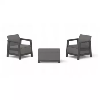KETER Zestaw mebli ogrodowych Scandi Linea Balcony Set szary