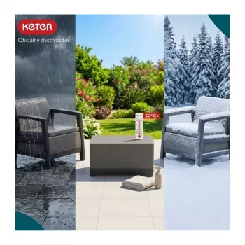 KETER Zestaw mebli ogrodowych Scandi Linea Balcony Set szary