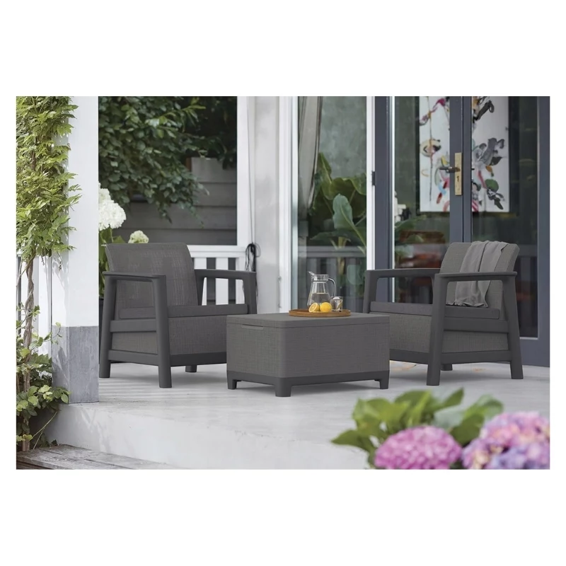 KETER Zestaw mebli ogrodowych Scandi Linea Balcony Set szary