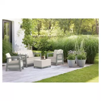 Zestaw mebli ogrodowych KETER Scandi Linea 2 Seater Set, pebble grey/sage green stone tone