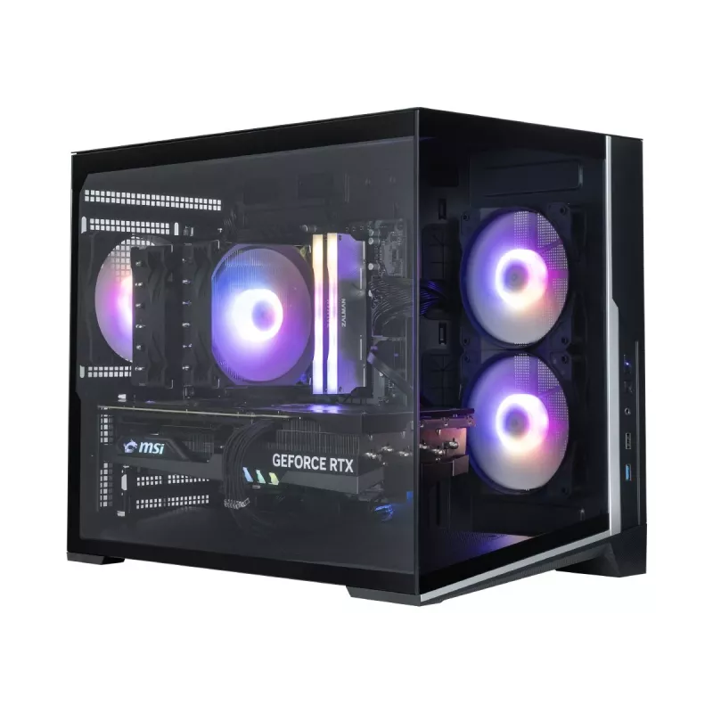Zalman D30 Czarna obudowa komputerowa mATX Mini Tower z 3 wentylatorami ARGB 120mm i szklanym panelem hartowanym