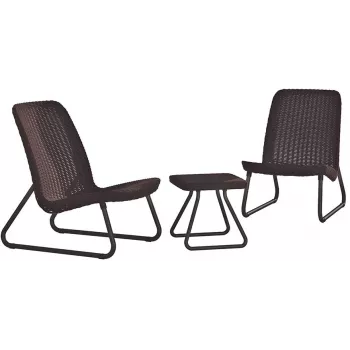 KETER Zestaw mebli ogrodowych Rio Patio Set brązowy