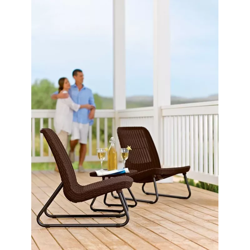 KETER Zestaw mebli ogrodowych Rio Patio Set brązowy