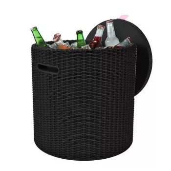 KETER Stół ogrodowy/pojemnik do przechowywania Cool Stool brązowy