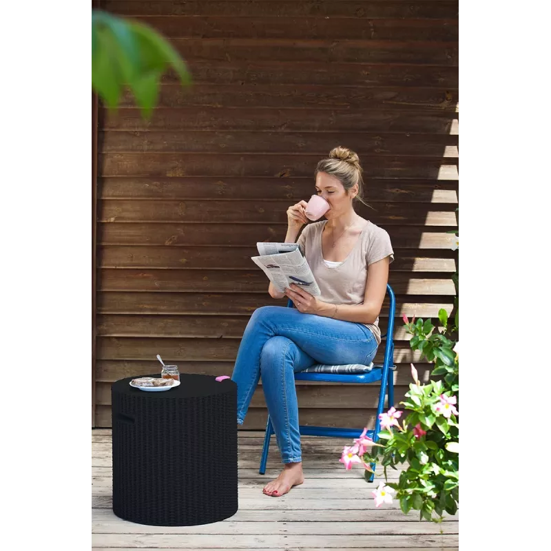 KETER Stół ogrodowy/pojemnik do przechowywania Cool Stool brązowy