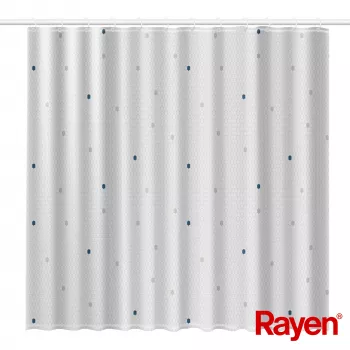 RAYEN Zasłona prysznicowa 180x200cm biała, poliester