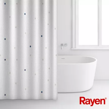 RAYEN Zasłona prysznicowa 180x200cm biała, poliester