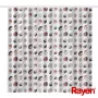RAYEN Zasłona prysznicowa 180x200cm biała/prążkowana, PEVA