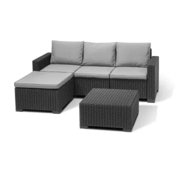 KETER Narożna sofa ogrodowa z stolikiem California Chaise Lounge szara