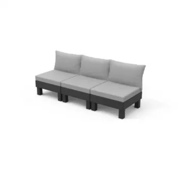 KETER Sofa ogrodowa trzyosobowa Elements 3 Seater szara/jasnoszara