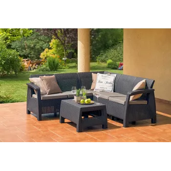 Zestaw mebli ogrodowych KETER Corfu Relax Set brązowy