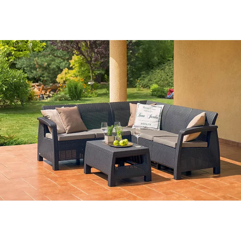 Zestaw mebli ogrodowych KETER Corfu Relax Set brązowy