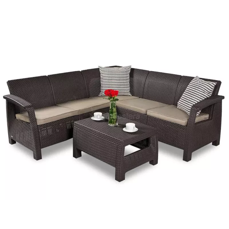 Zestaw mebli ogrodowych KETER Corfu Relax Set brązowy