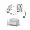 KETER Sofa ogrodowa dwuosobowa Scandi Linea 2 Seater Sofa jasnoszara/ciepłoszarana stal