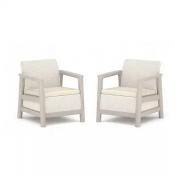 Krzesła ogrodowe KETER 2 szt. Scandi Linea pebble grey/light beige