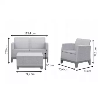 Zestaw mebli ogrodowych KETER Scandi Forma 2 Seater Set pebble grey/light beige