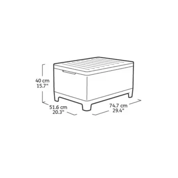 KETER Stół ogrodowy / skrzynia do przechowywania Scandi Storage Table szary