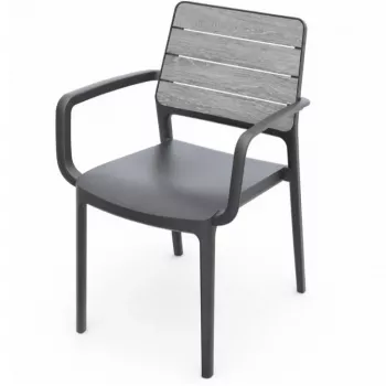 Fotel ogrodowy KETER Deco Porto Armchair jasnoszary/szary