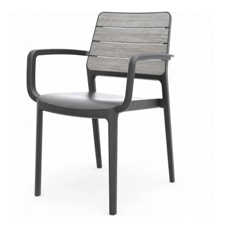 Fotel ogrodowy KETER Deco Porto Armchair jasnoszary/szary