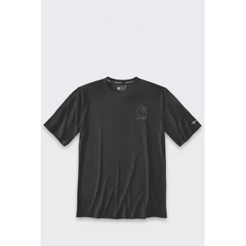 Sun Defender Lekki T-shirt z Logo na Krótki Rękaw Czarny