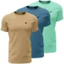 Męski T-shirt 4F M4481 3-pak beżowy, niebieski, miętowy 4FWSS26TTSHM4481 91S 4XL