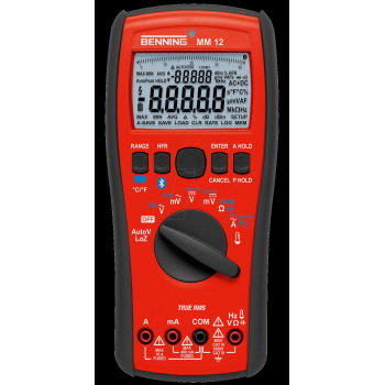 BENNING MM12 cyfrowy multimetr True RMS z Bluetooth i rejestracją danych, 6000 zliczeń, CAT IV 600V / CAT III 1000V 044088