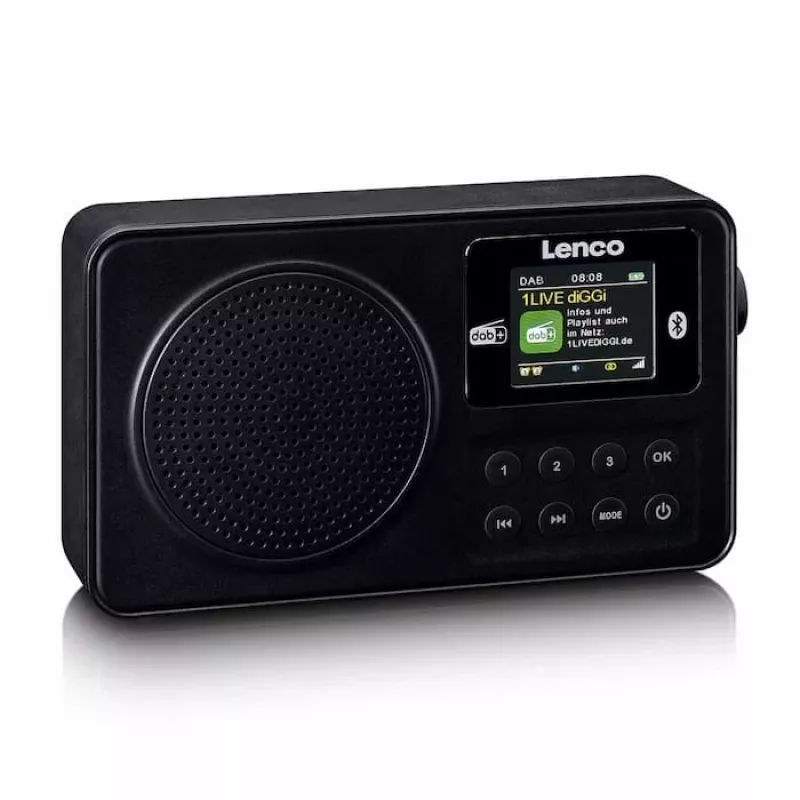 Lenco PDR-033BK Przenośne radio DAB+/FM z Bluetooth i akumulatorem - Czarny