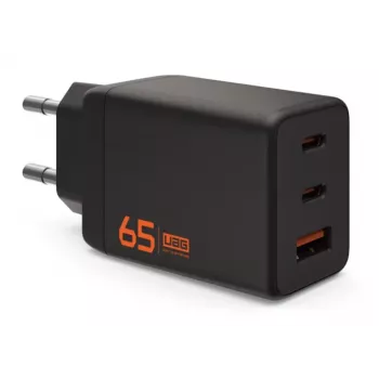 UAG SRGE 65W ładowarka ścienna GaN - 2x USB-C, 1x USB-A, czarna