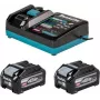Makita 1916Y1-1 Zestaw zasilania do narzędzi 40V XGT (2x akumulator BL4040F 4,0Ah i szybka ładowarka DC40RA)