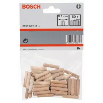 Bosch Kołki drewniane 6 mm x 30 mm, 50 sztuk 2607000444