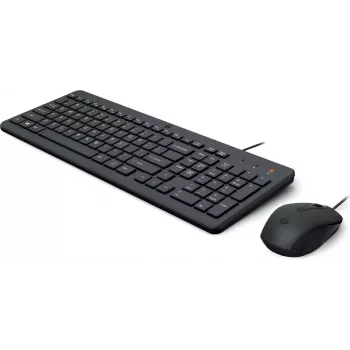 HP 150 Zestaw przewodowej myszy i klawiatury - USB, pełnowymiarowa, czarna 240J7AA#ABX