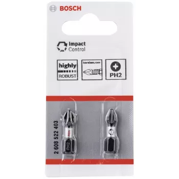 Bosch Impact Control 2608522403 zestaw bitów Phillips PH2, 2 sztuki, 25 mm