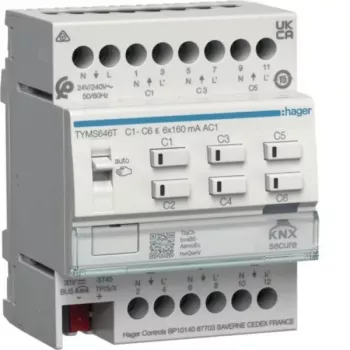 HAGER TYMS646T 6-kanałowy siłownik grzewczy KNX Secure