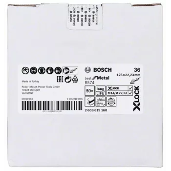 Bosch Best for Metal R574 Tarcza fibrowa 125 mm X-LOCK Ziarnistość 36 2608619160