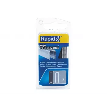 Rapid Tools Zszywki do kabli Typ 7, 12 mm, ocynkowane z nacięciem piłowym, zszywki do płaskich przewodów - 1 sztuka (40109523)