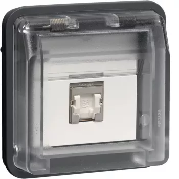 HAGER WNA226 UAE Gniazdo danych 8-biegunowe ekranowane Cat.6 RJ45 białe