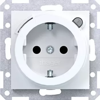 HAGER WAS1261WG Gniazdo SCHUKO z RCD, typ A, 16 A, 30 mA, biały polarny