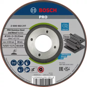 Bosch 2608602217 WA 46 BF Półelastyczna tarcza do szlifowania, 115 x 22,23 x 3 mm