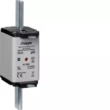 HAGER LNH2080MK Wkładka topikowa NH 80A 500V gG Rozmiar 2C z wskaźnikiem