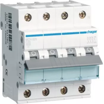 Hager MCN620 3P+N wyłącznik nadprądowy miniaturkowy typu C 20A 6kA