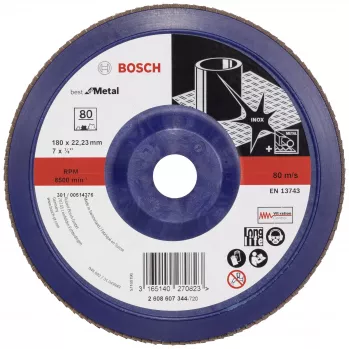 Bosch X571 Best for Metal Tarcza listkowa 180 mm, P40, tlenek cyrkonu, otwór 22,23 mm 2608607344