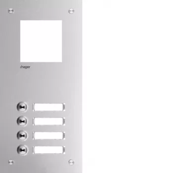 Hager RTQ104X Płyta przednia domofonu, 4-przyciskowa, aluminiowa