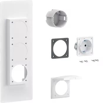 Hager universZ Gniazdo Schuko montowane na kołnierzu, 1-krotne, 250 V, 16 A, jasnoszare ZY01SD