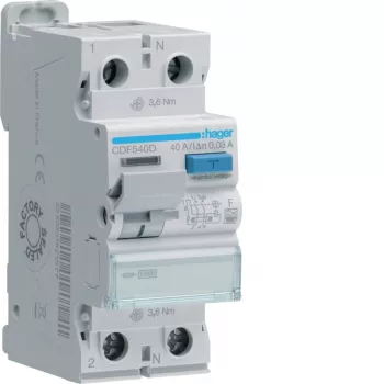HAGER CDF540D Wyłącznik różnicowoprądowy 2P 40A 30mA Typ F 10kA