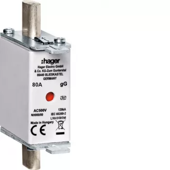 Hager LNH0080M NH000 500V gG 80A wkładka topikowa z kombinowanym wskaźnikiem