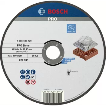 Bosch Tarcza tnąca 180 mm prosta typ 41 do metalu, 1 sztuka 2608603179