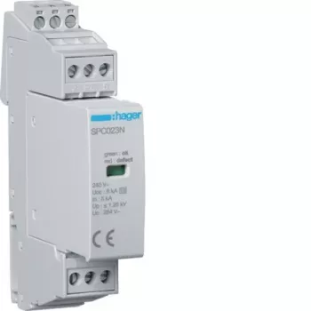 Hager SPC203N ogranicznik przepięć typu 3 1P+N Uc 264V In 5kA Up 1,25kV z stykiem zdalnym